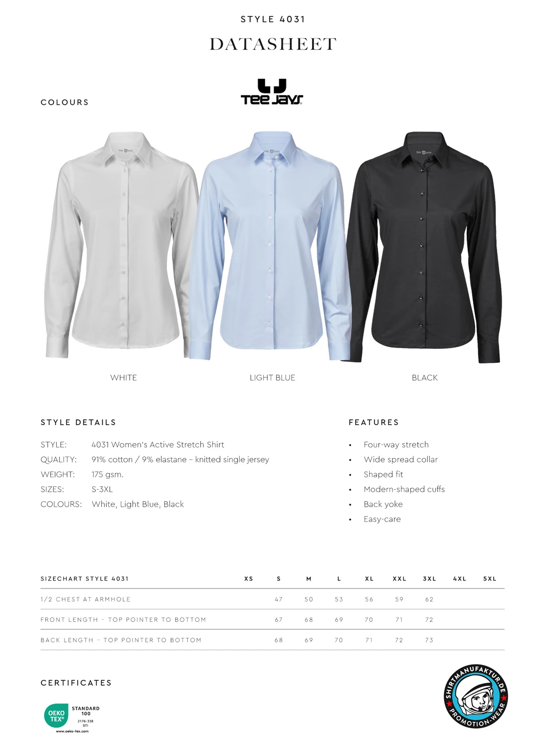 Tee Jays Womens Active Stretch Blouse