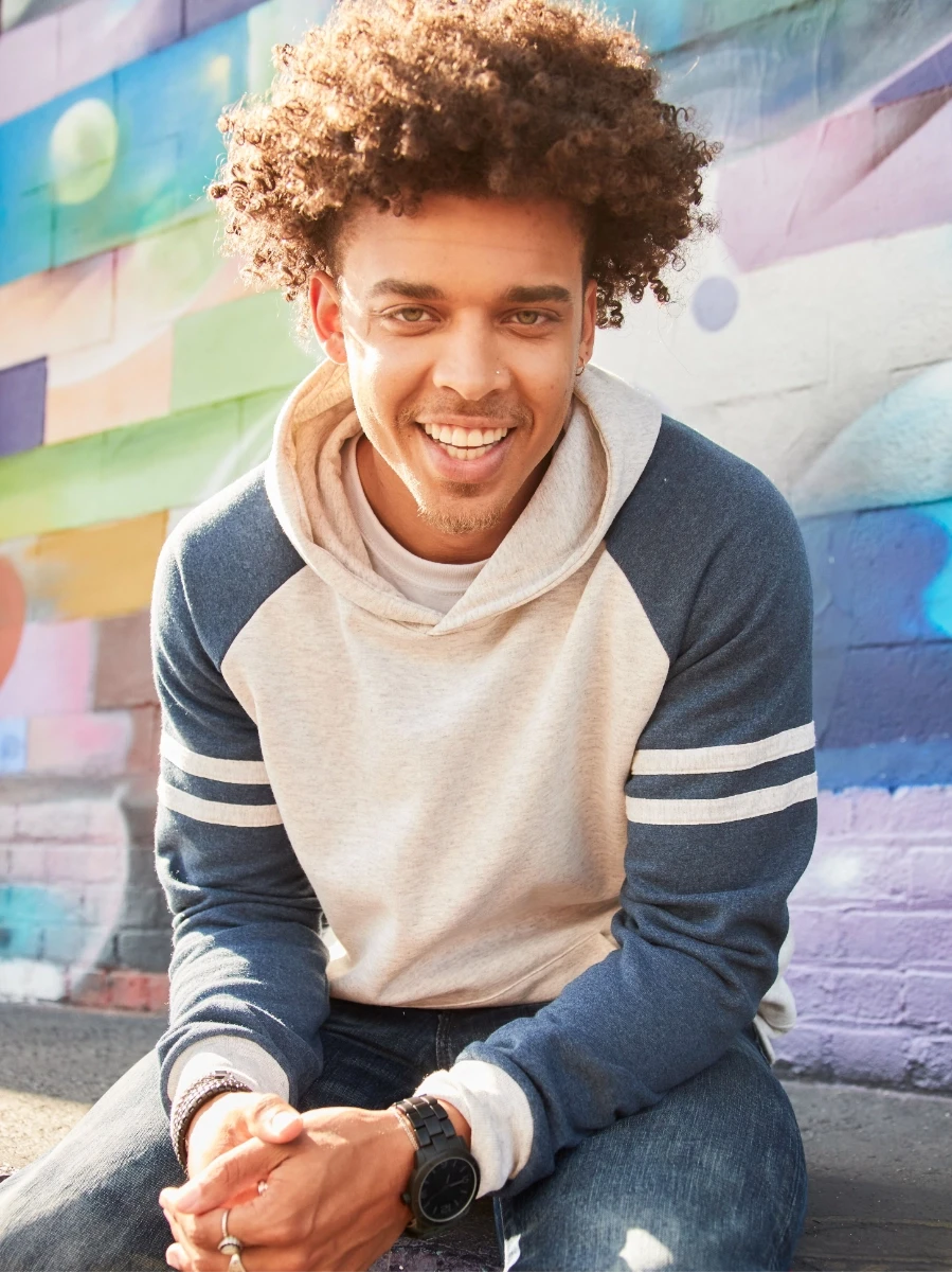 Jerzees Nublend Varsity Colour-Block Hooded Sweatshirt