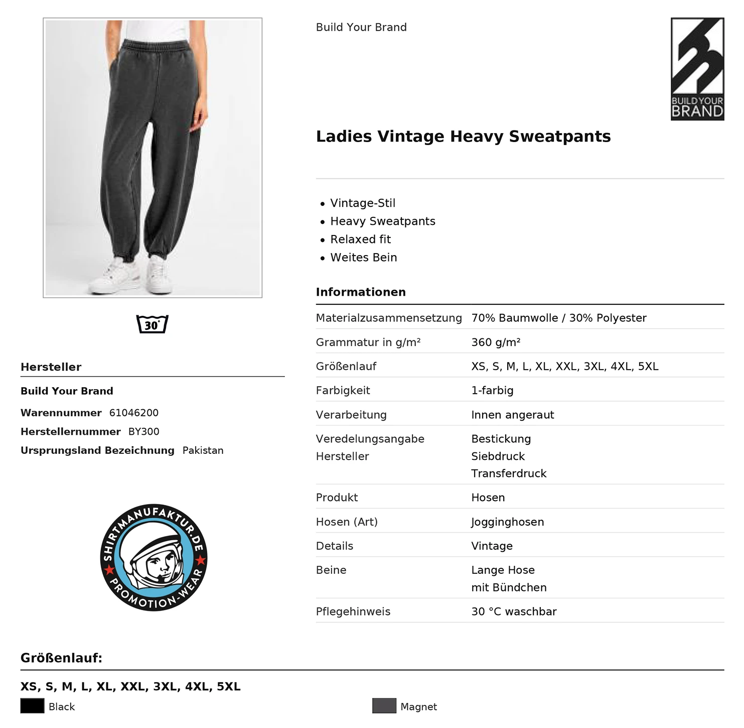 Build Your Brand Ladies Vintage Heavy Sweatpants