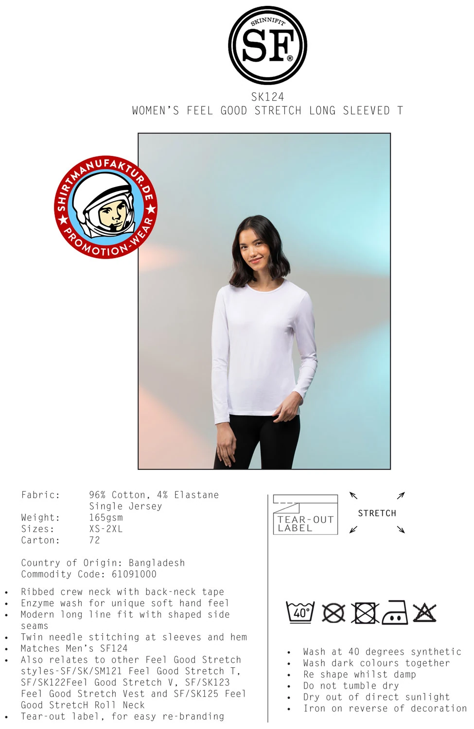 SkinniFit Womens Feel Good Stretch Longsleeve