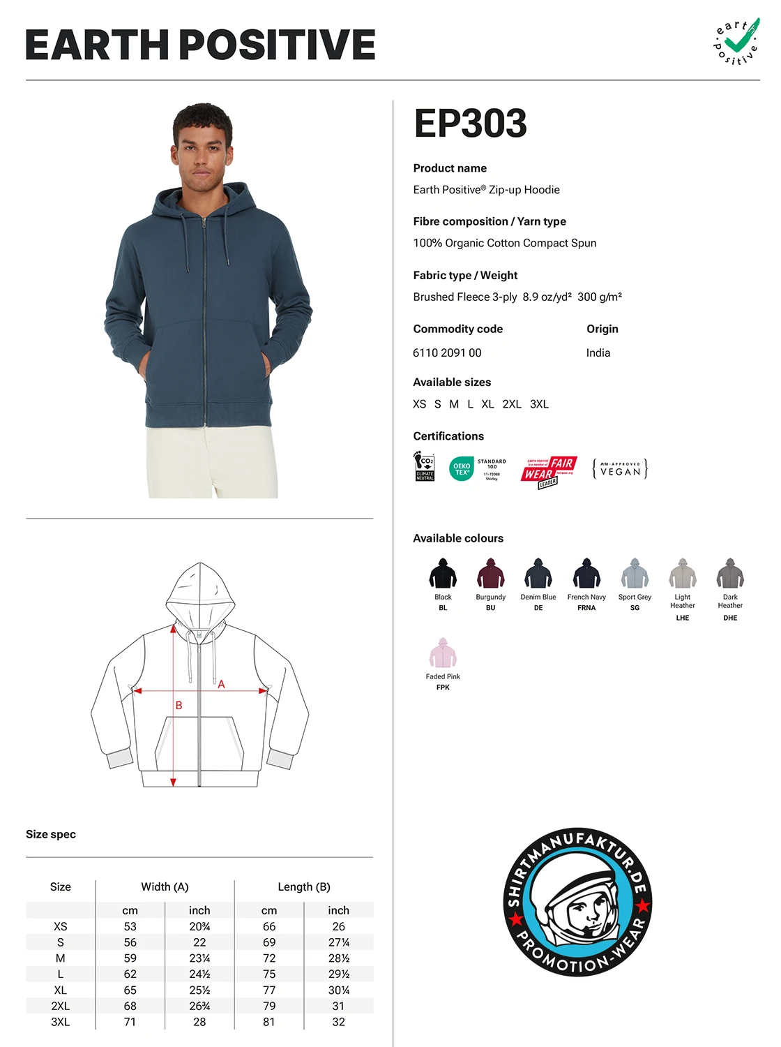 Earth Positive Zip Hoody