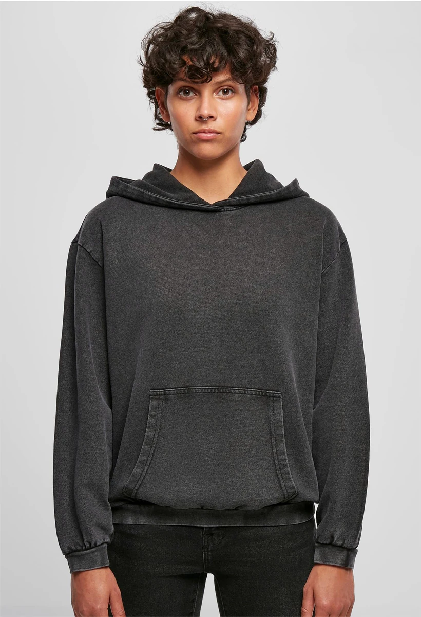 Build Your Brand Ladies Acid Washed Oversize Hoodie