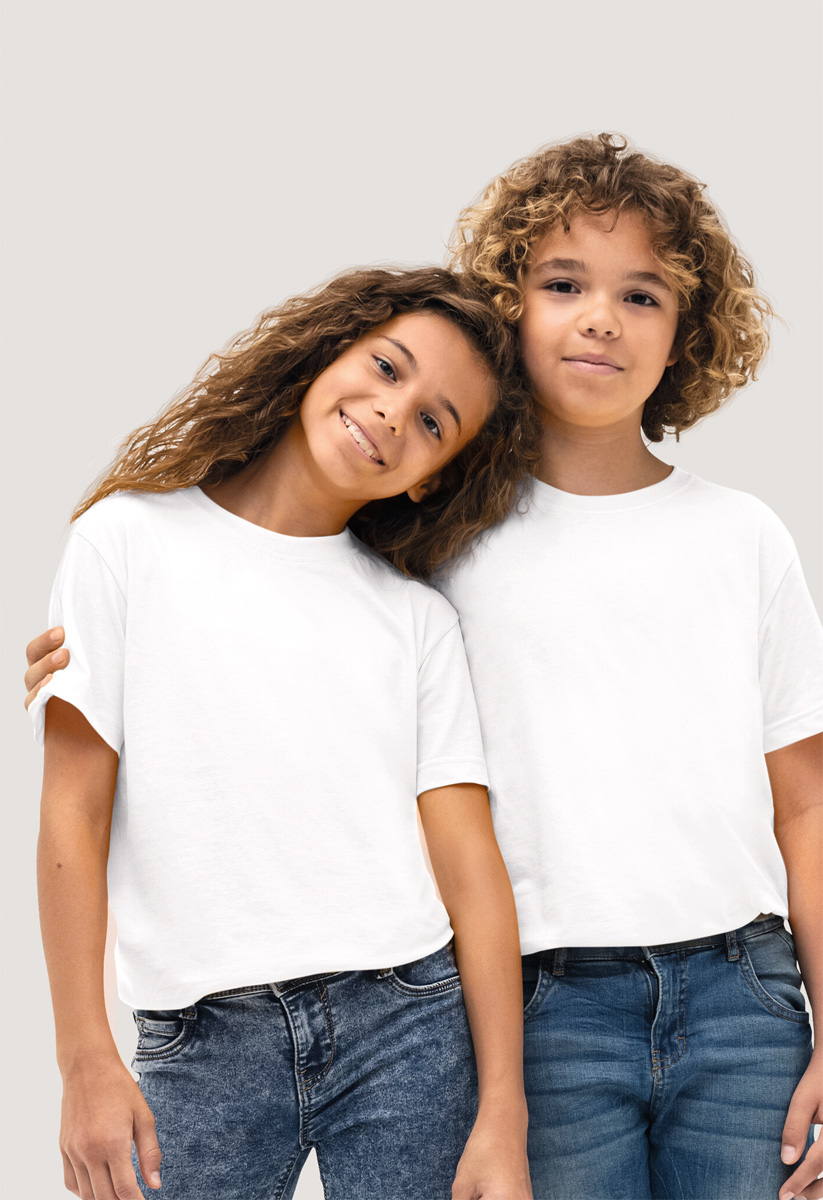 white Kids T-Shirt, Classic 210 HAKRO