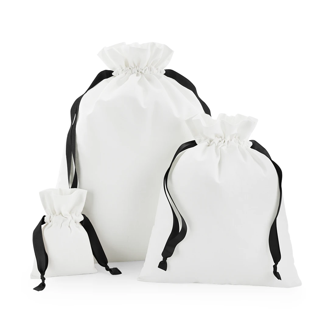 Westford Mill Cotton Gift Bag With Ribbon Drawstring