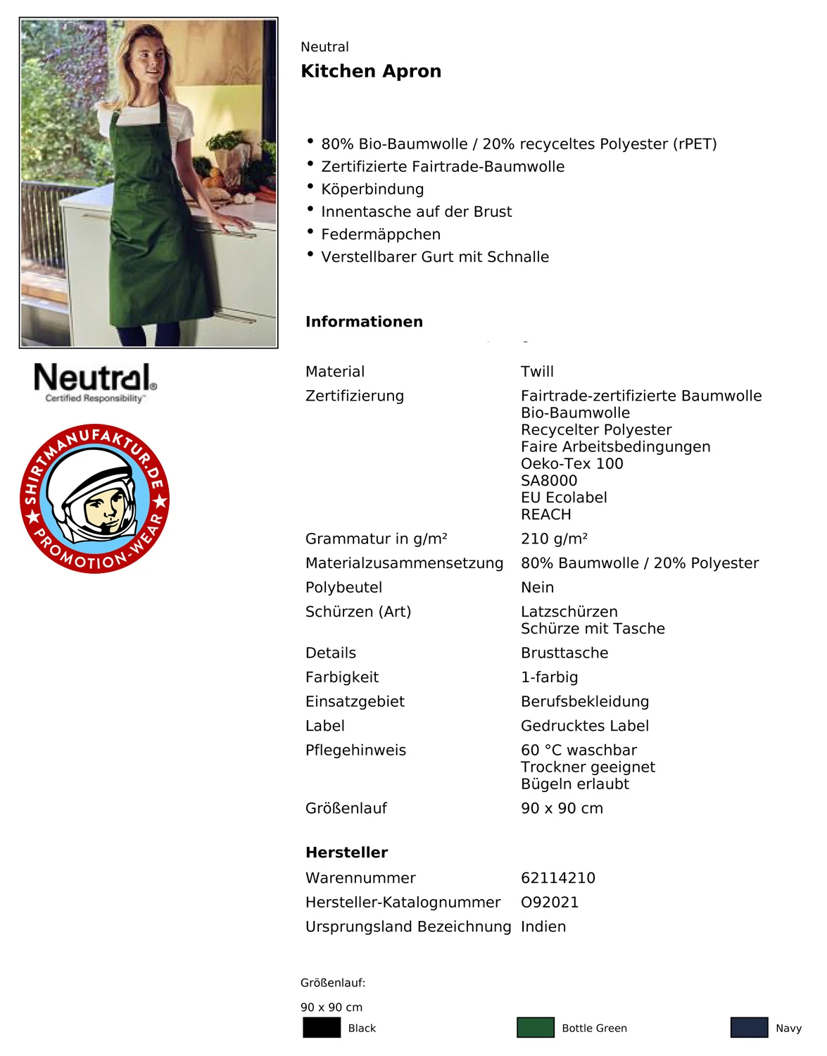Neutral Kitchen Apron