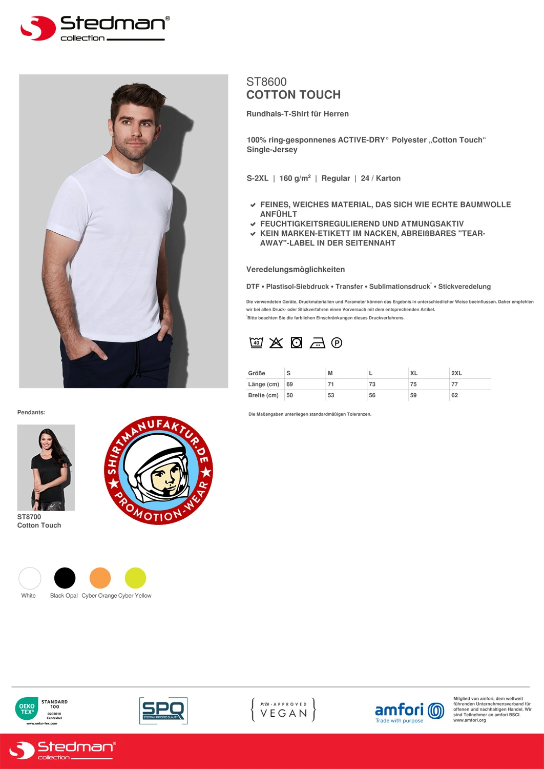 Stedman Cotton Touch T-Shirt