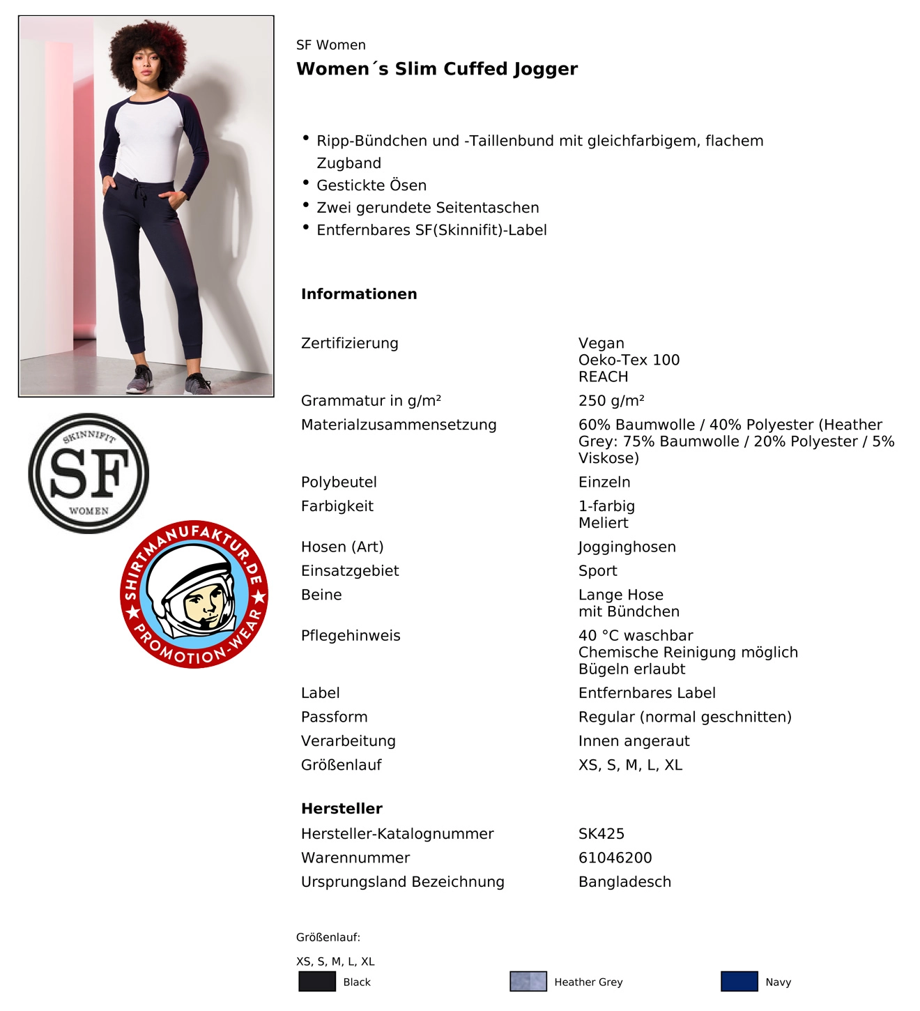 SkinniFit Womens Slim Cuffed Jogger