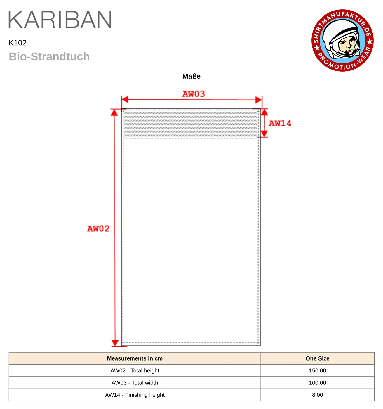 Kariban Bio-Strandtuch