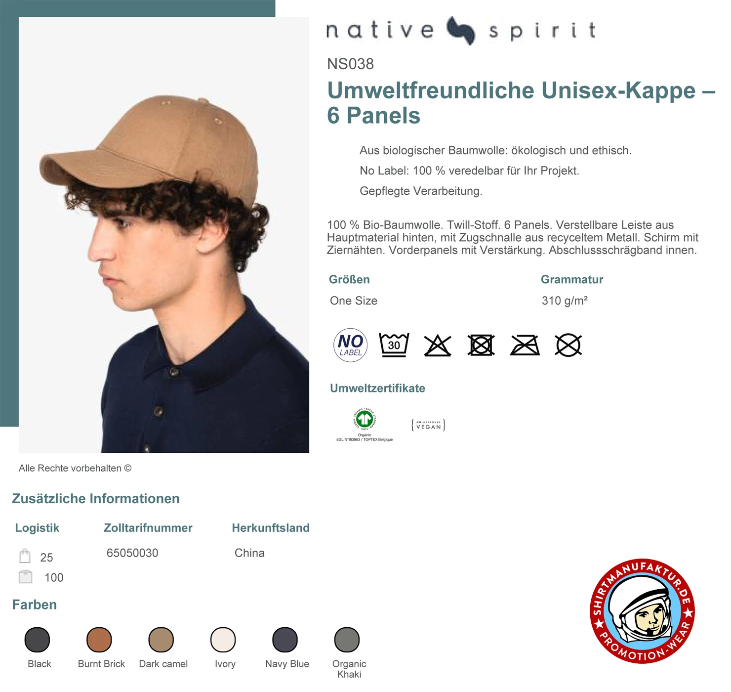 Native Spirit Organic 6-Panel Cap