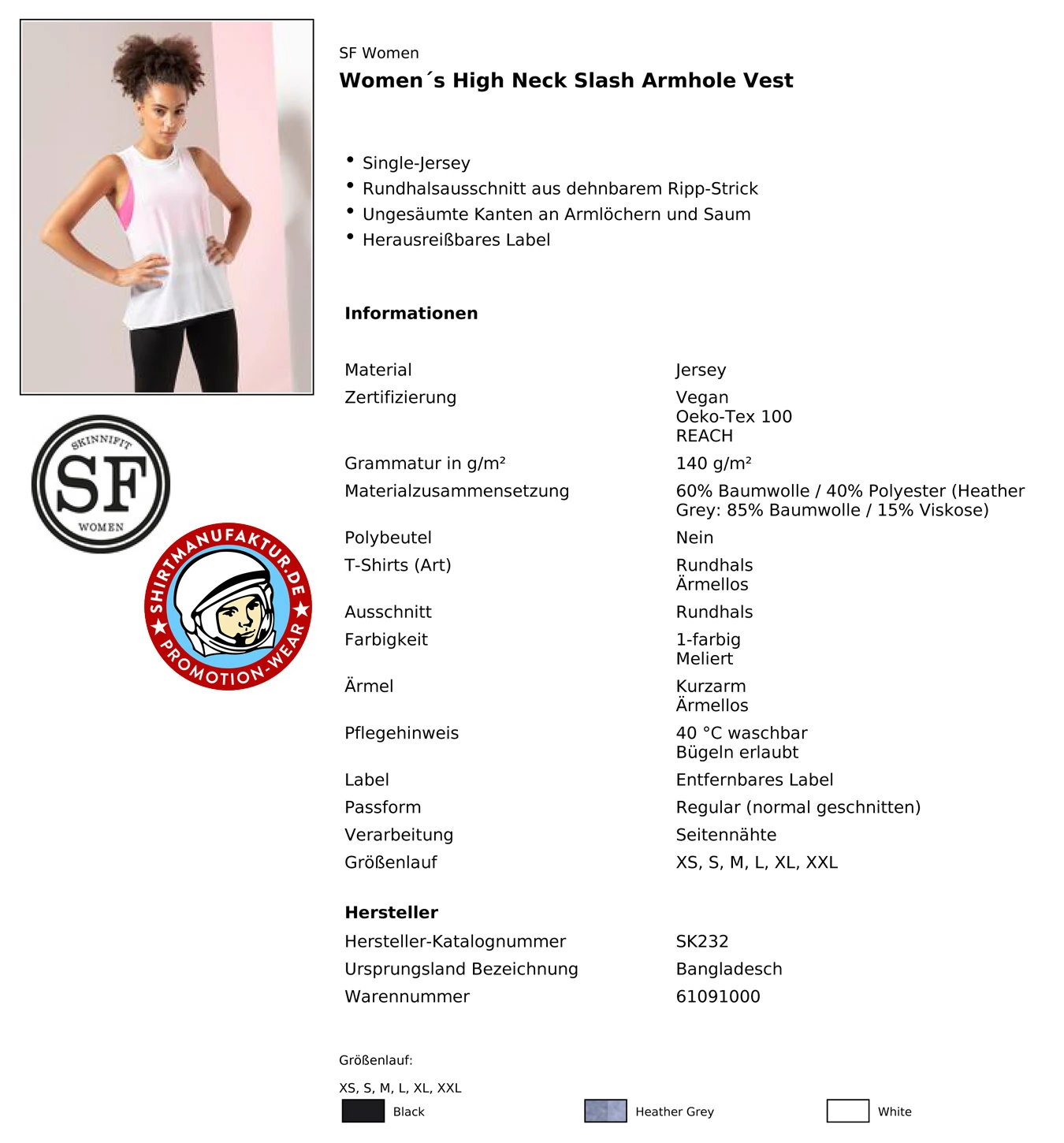 SkinniFit Womens High Neck Slash Armhole Vest