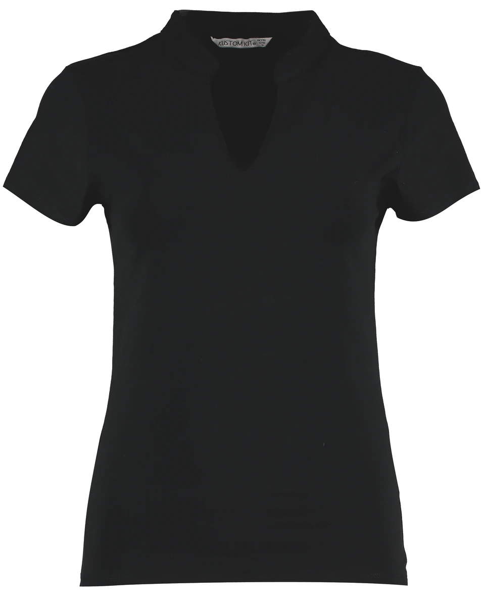 Kustom Kit Womens V-Neck Mandarin Collar Corporate Top