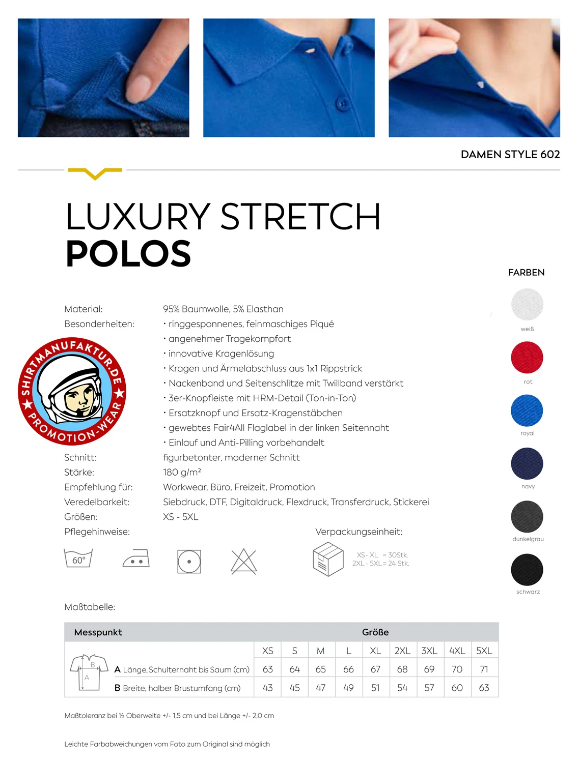 HRM Womens Luxury Stretch Polo