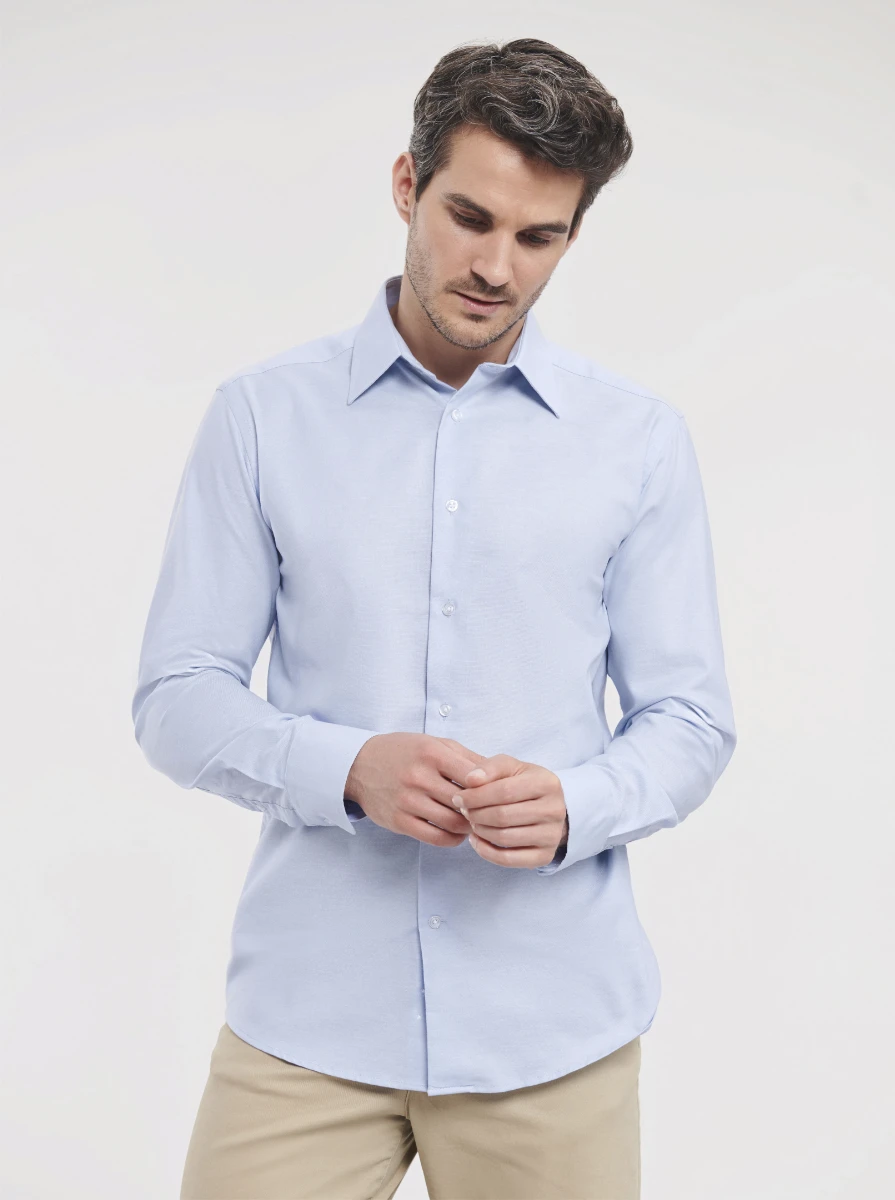Russell Mens Longsleeve Tailored Oxford Shirt