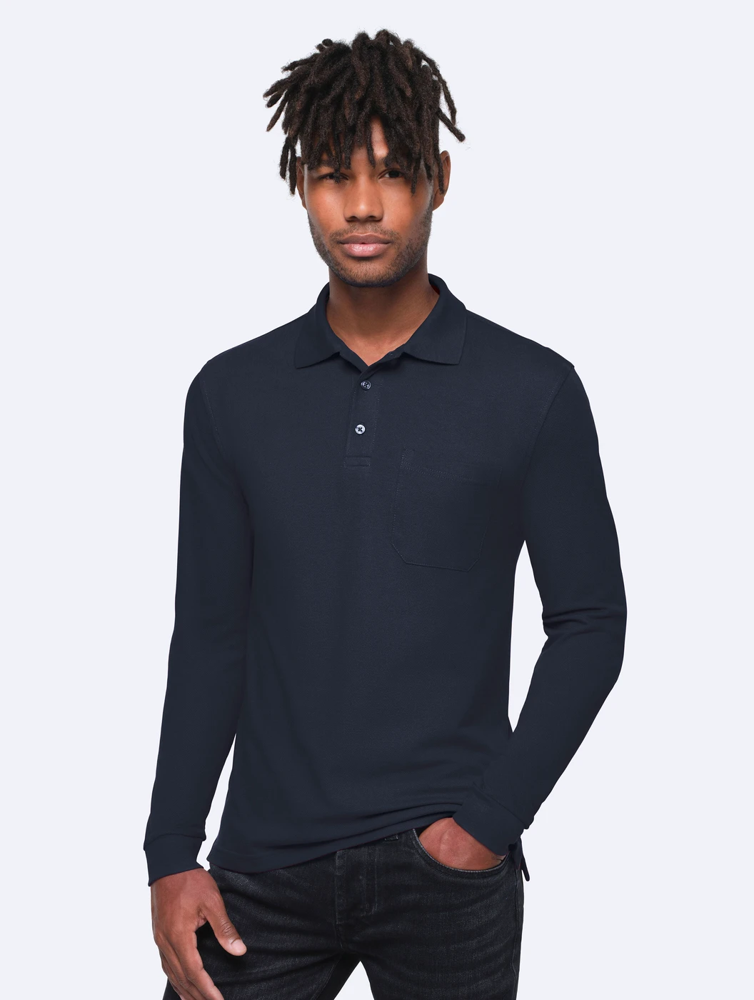Hakro Pocket-Longsleeve-Polo Mikralinar Eco