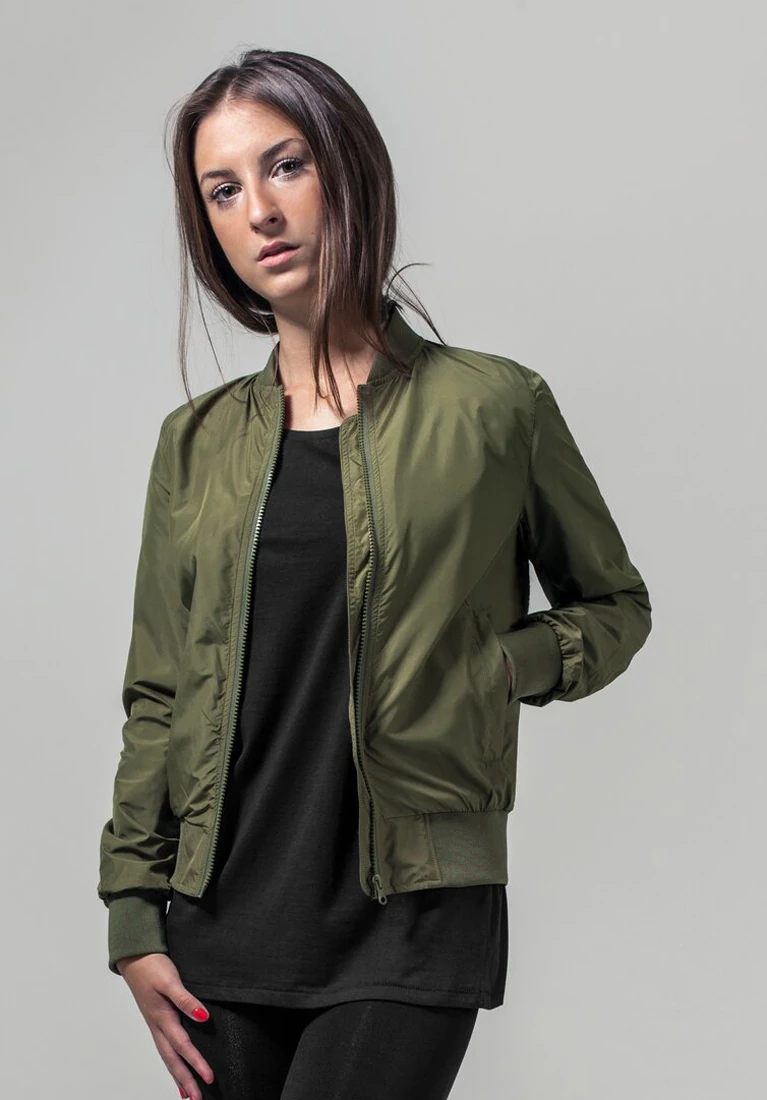 Build Your Brand Ladies Nylon Bomber Jacket