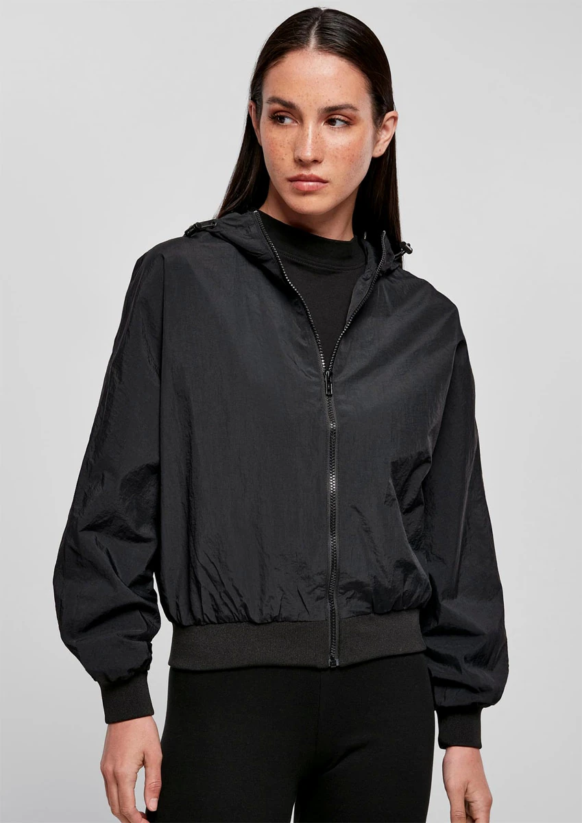 Build Your Brand Ladies Crinkle Batwing Jacket