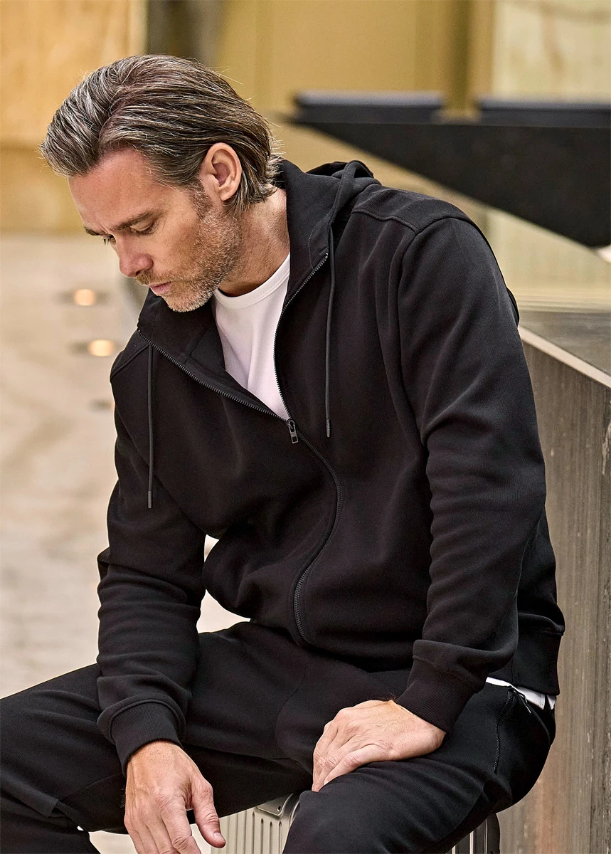 Tee Jays Ribbed Interlock Hooded Full Zip