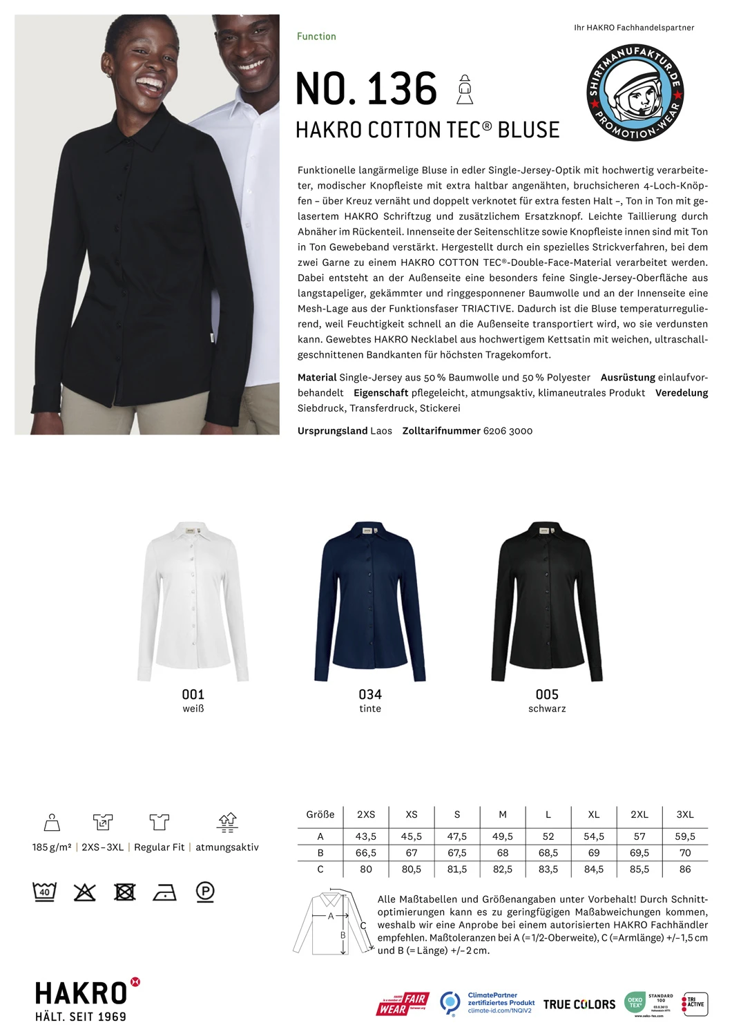 Hakro Ladies Cotton Tec Blouse