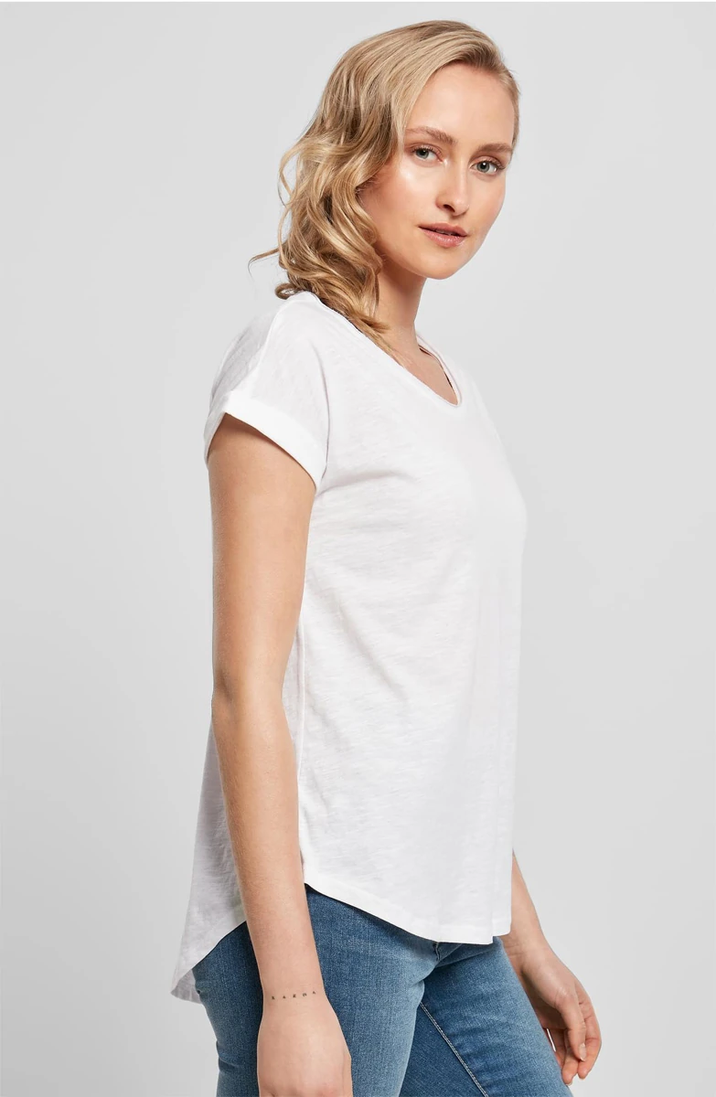Build Your Brand Ladies Long Slub Tee