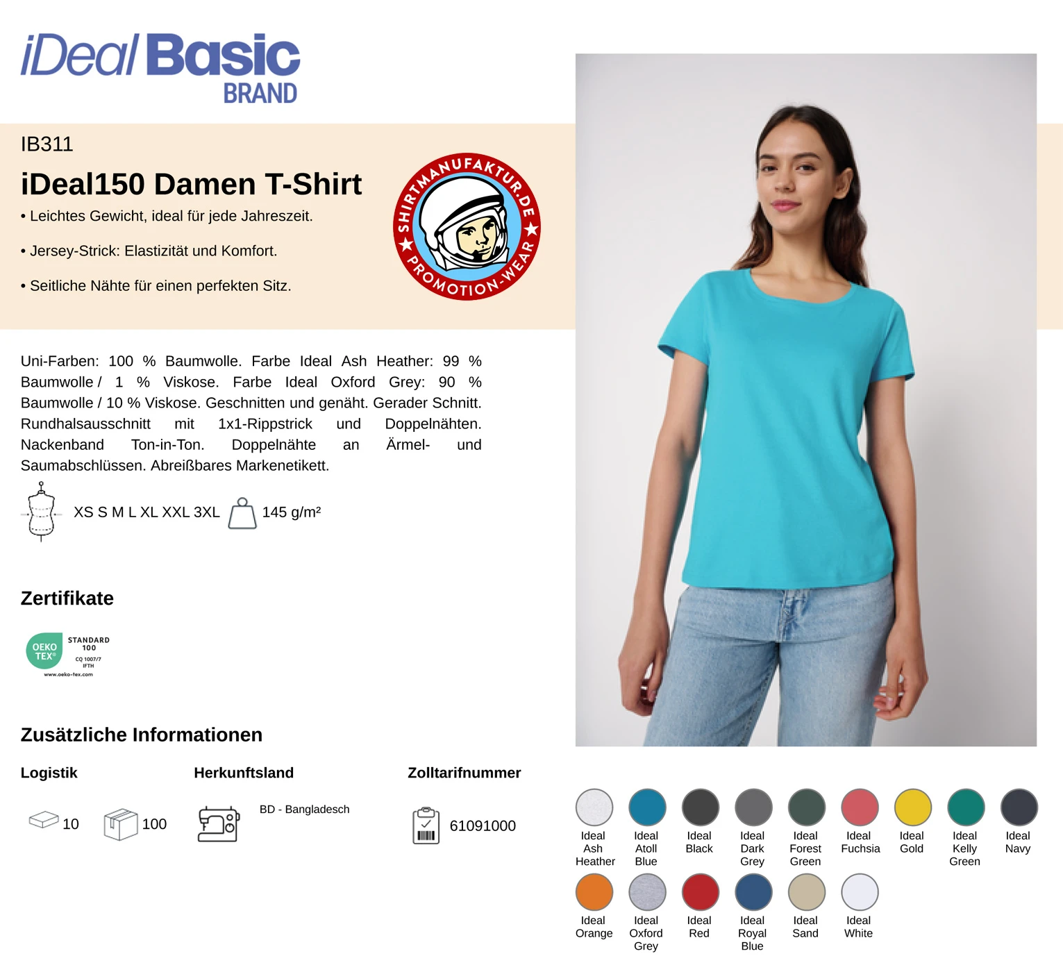 Ideal Basic Ladies 150 T-Shirt