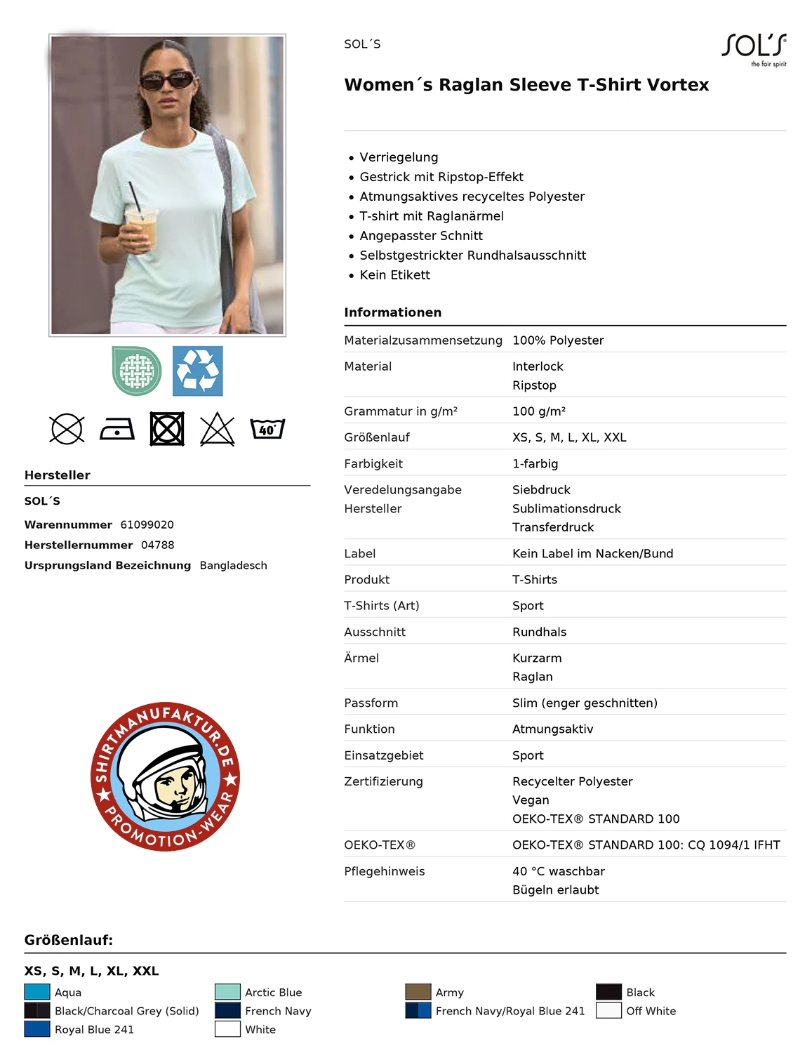 Sol's Womens Vortex Raglan T-Shirt