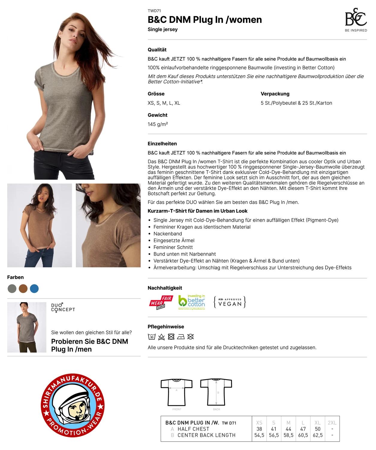 B&C Womens T-Shirt DNM Plug In