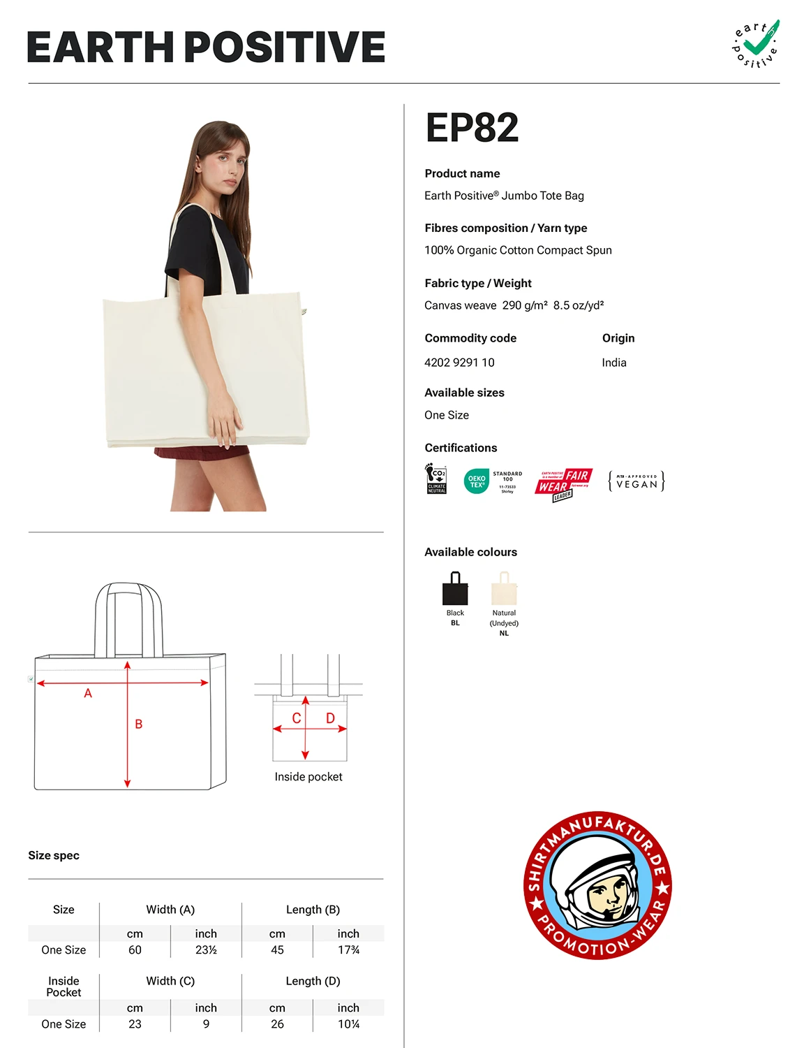 Earth Positive Jumbo Tote Bag