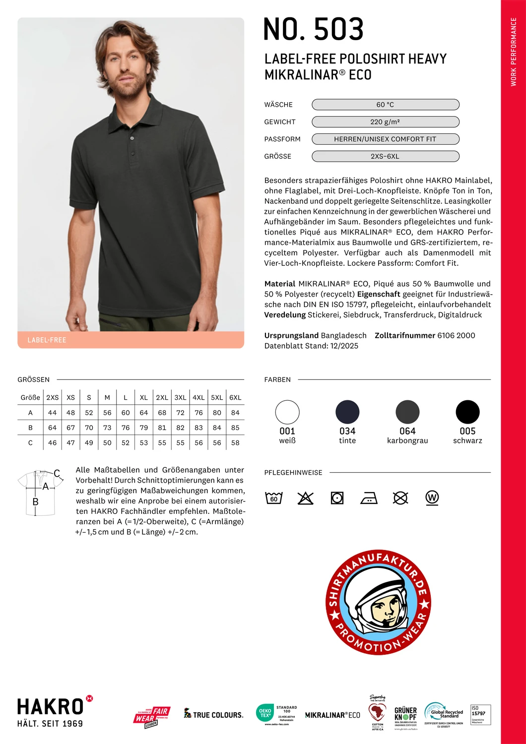 Hakro Label-Free Polo Heavy Mikralinar Eco