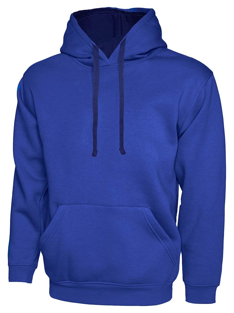 Uneek Contrast Hooded Sweatshirt