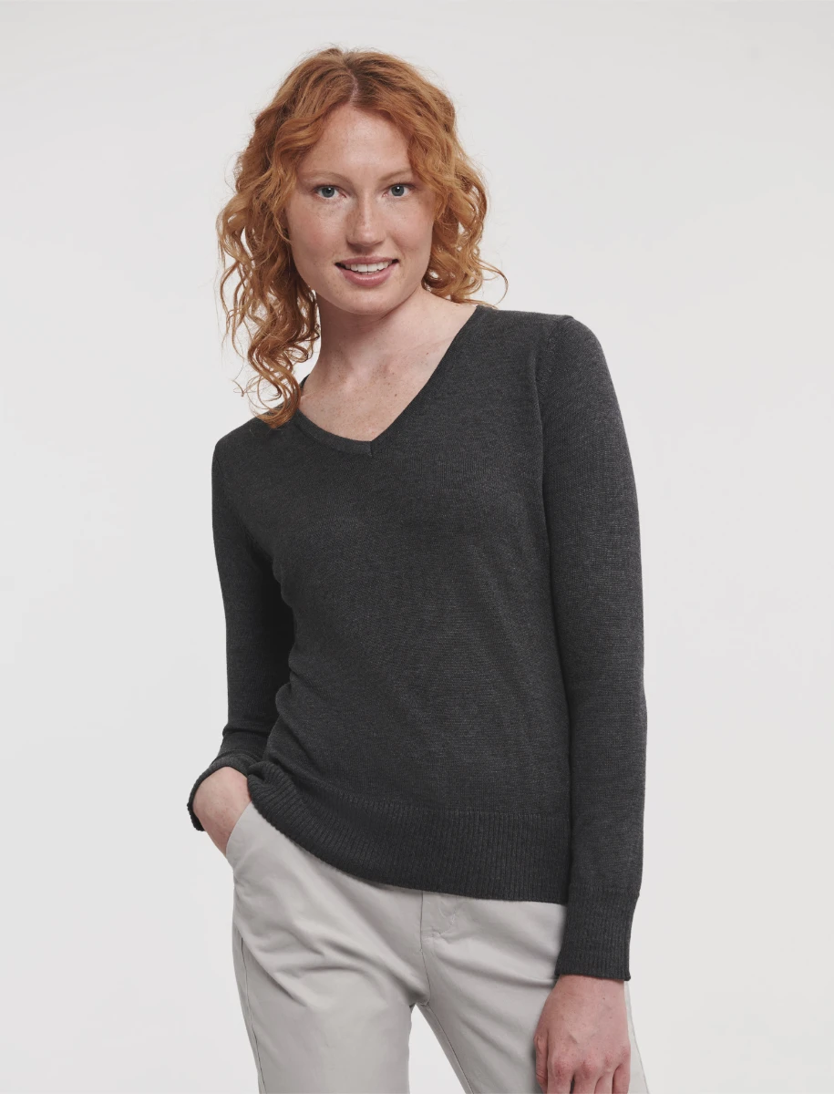 Russell Ladies V-Neck Knitted Pullover