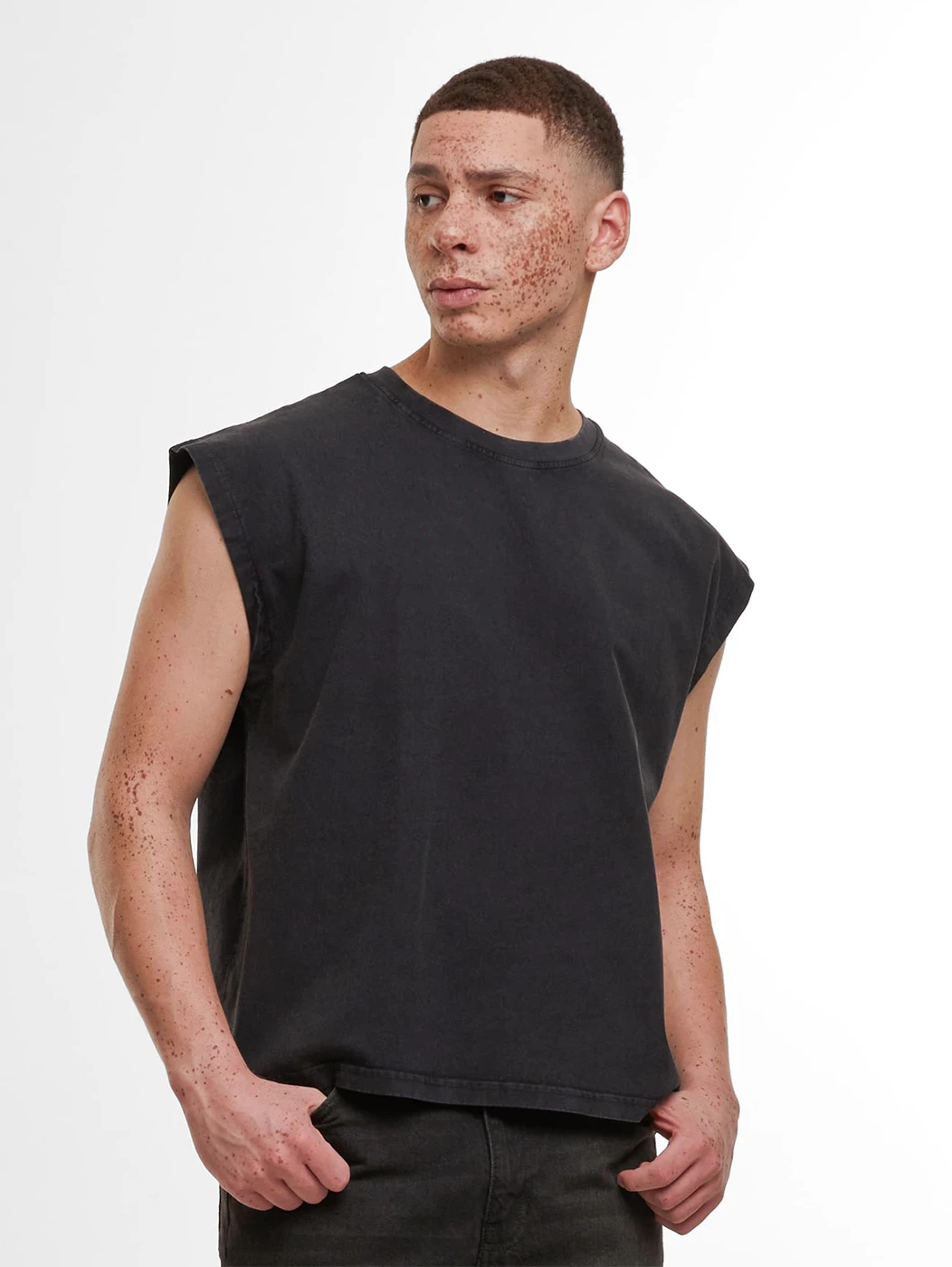 Build Your Brand Vintage Cropped Heavy Sleeveless Tee