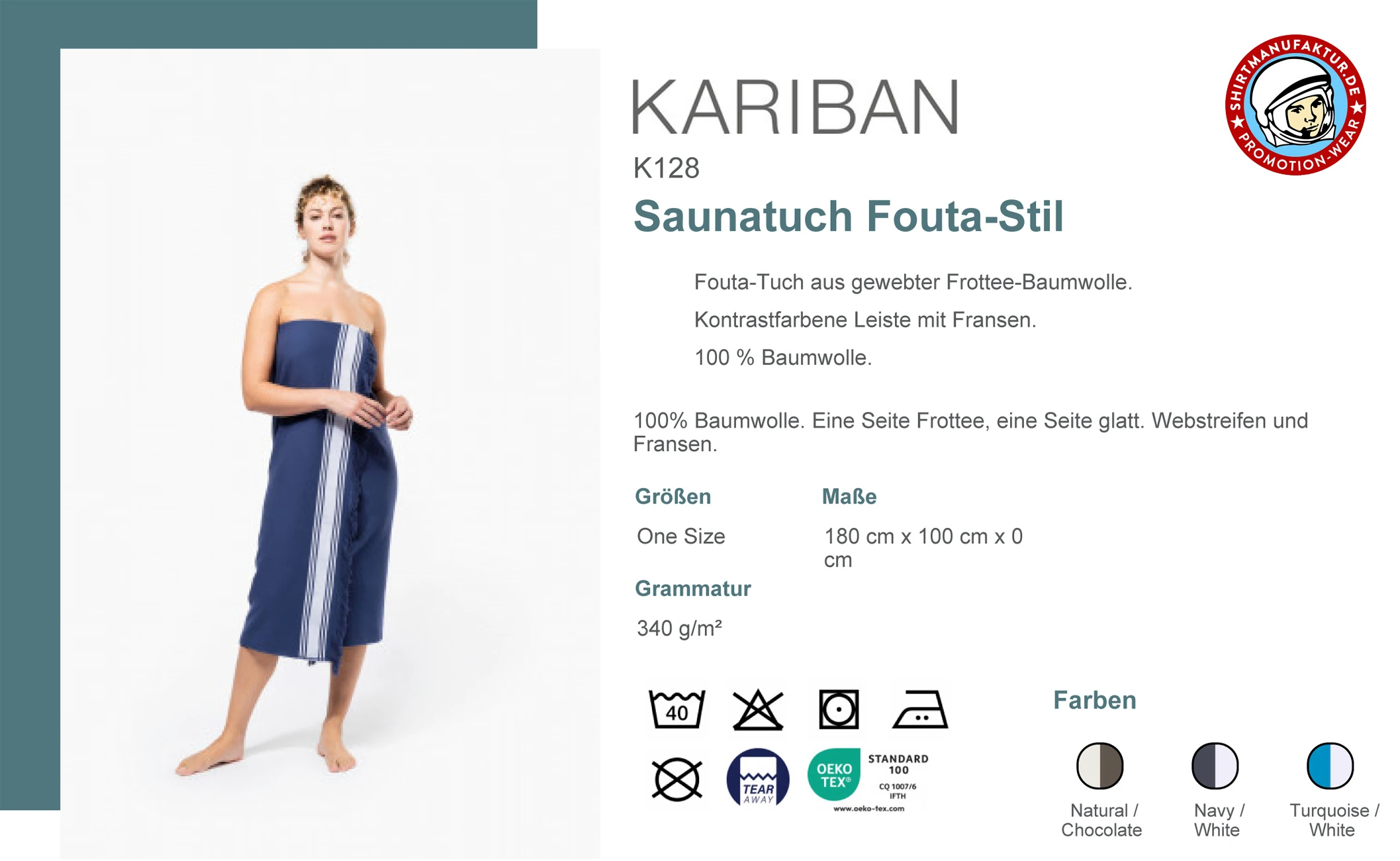 Kariban Saunatuch Fouta-Stil