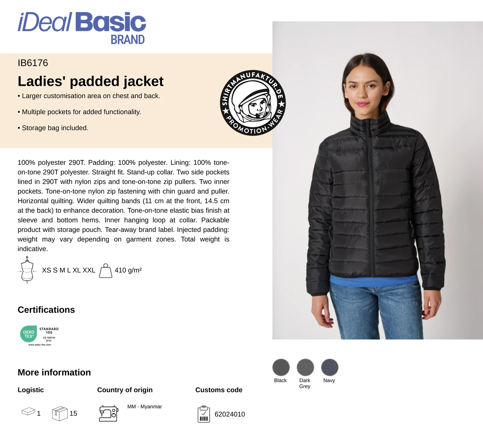 Ideal Basic Ladies Padded Jacket