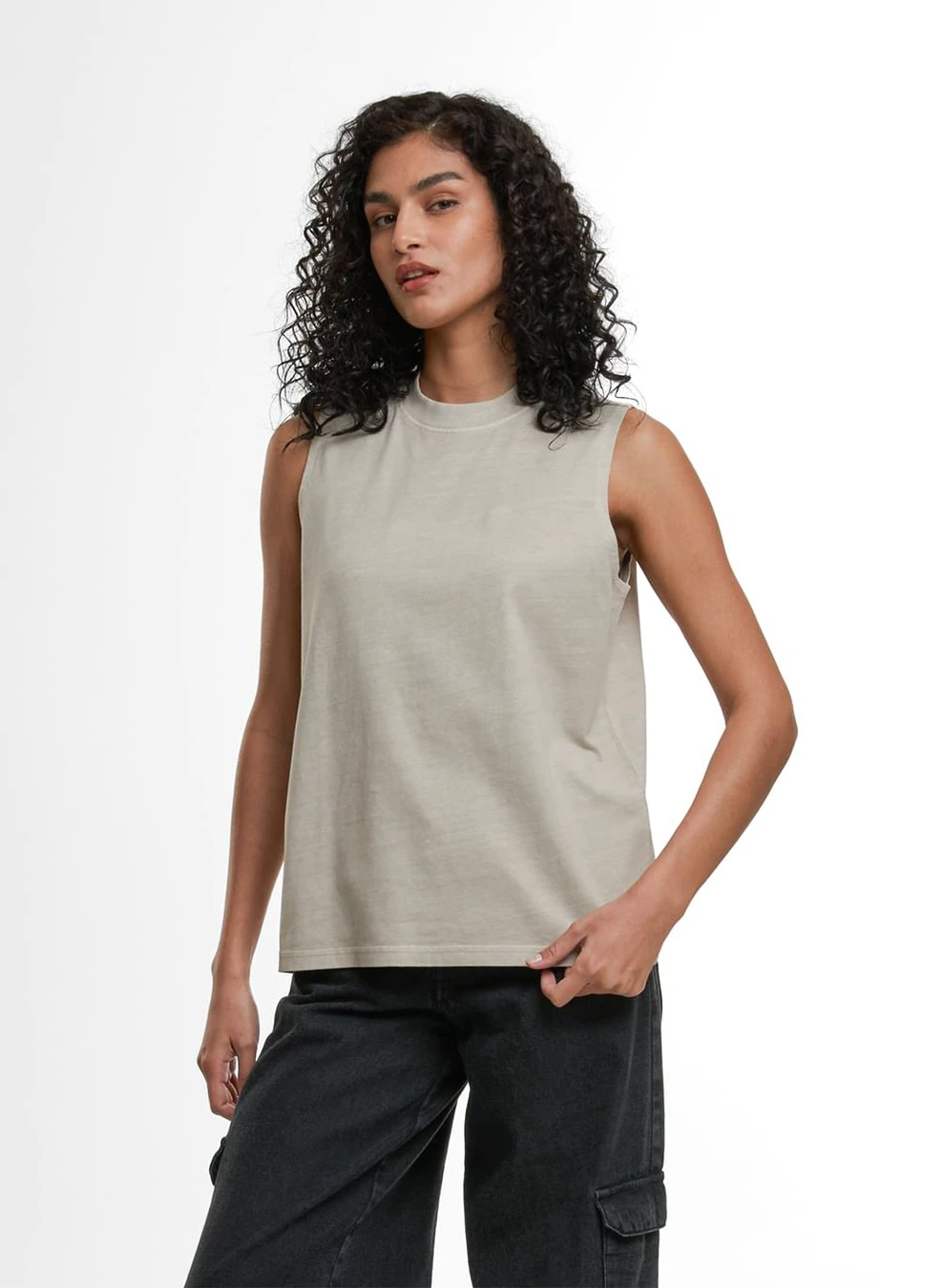 Build Your Brand Ladies Vintage Washed Sleeveless Tee