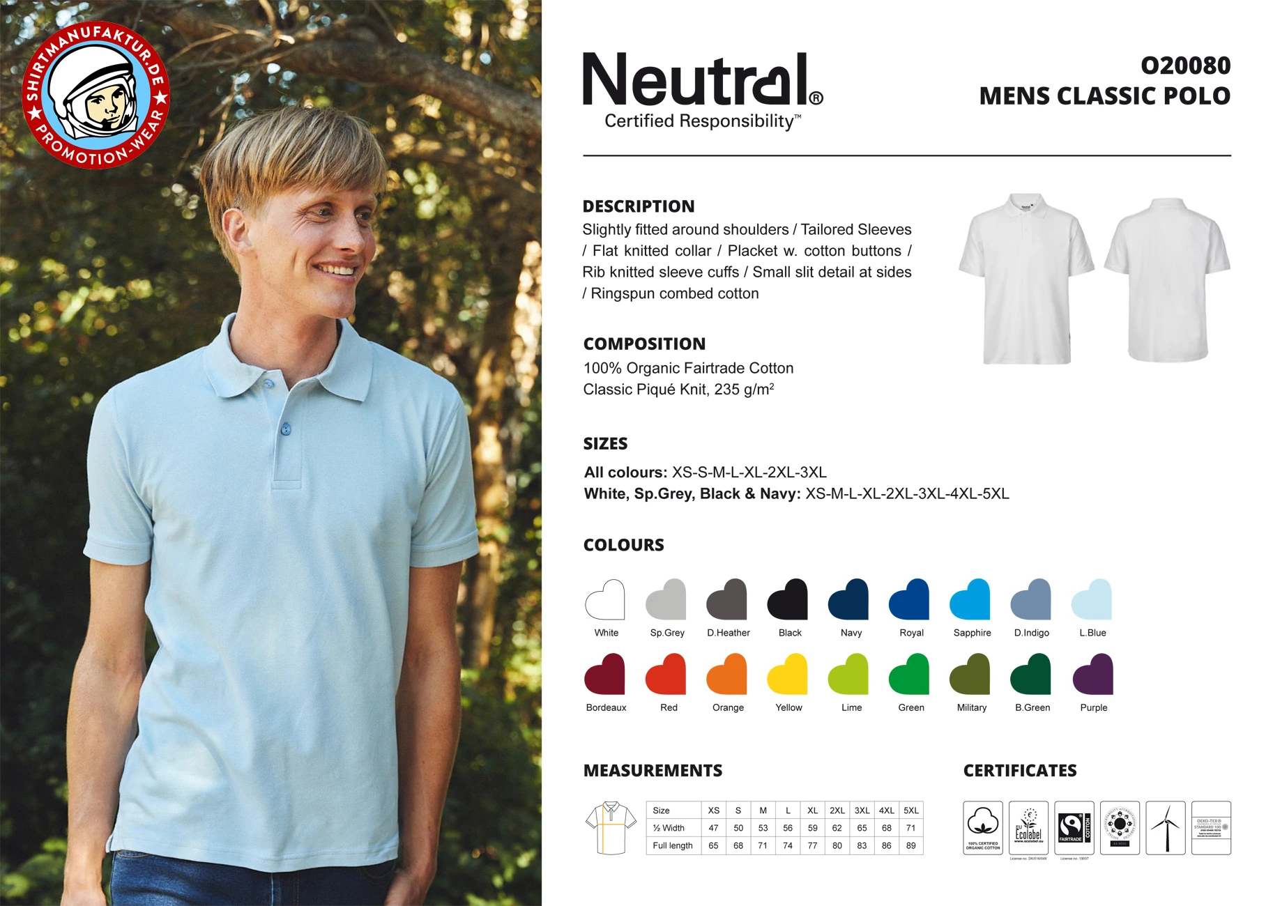 Neutral Mens Classic Polo Neutral Mens Classic Polo