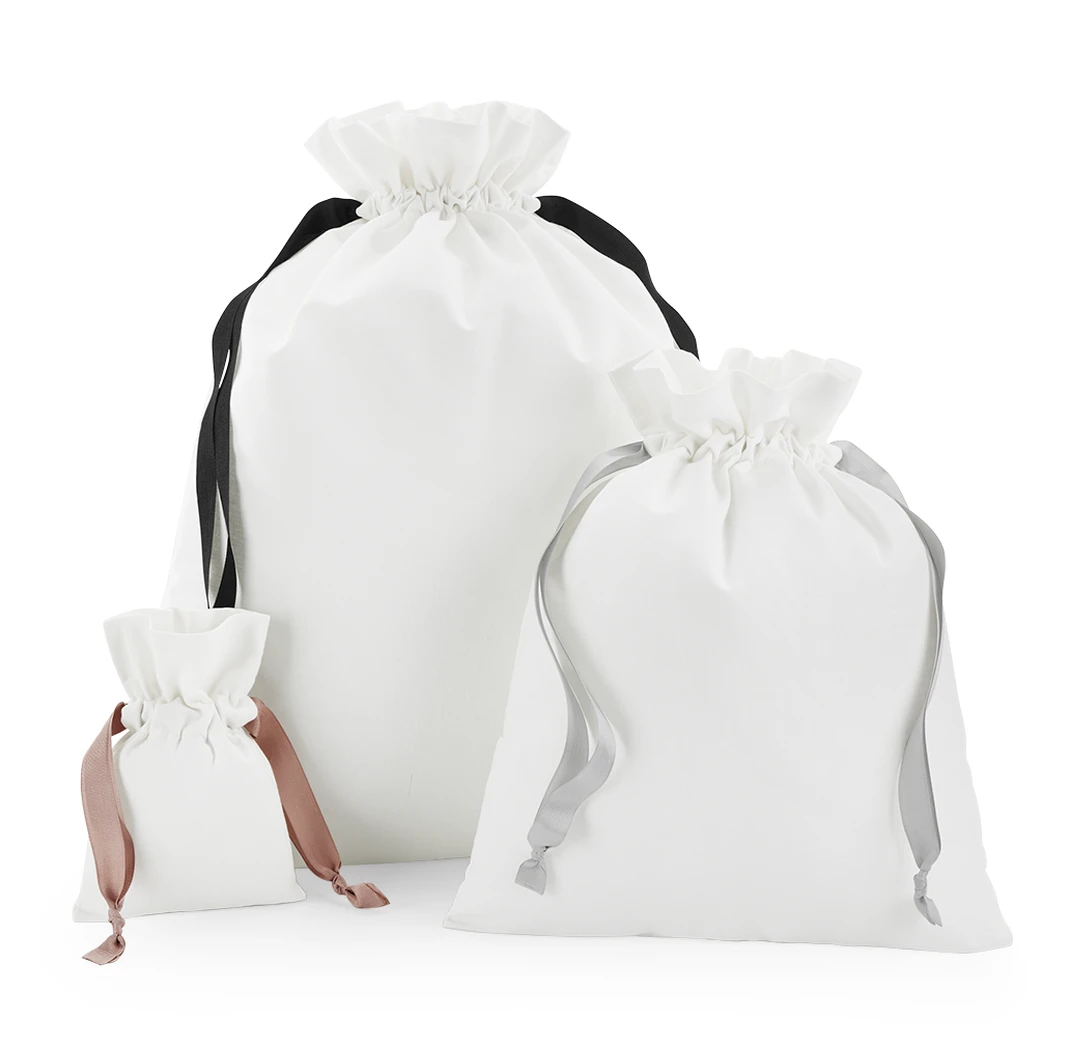 Westford Mill Cotton Gift Bag With Ribbon Drawstring