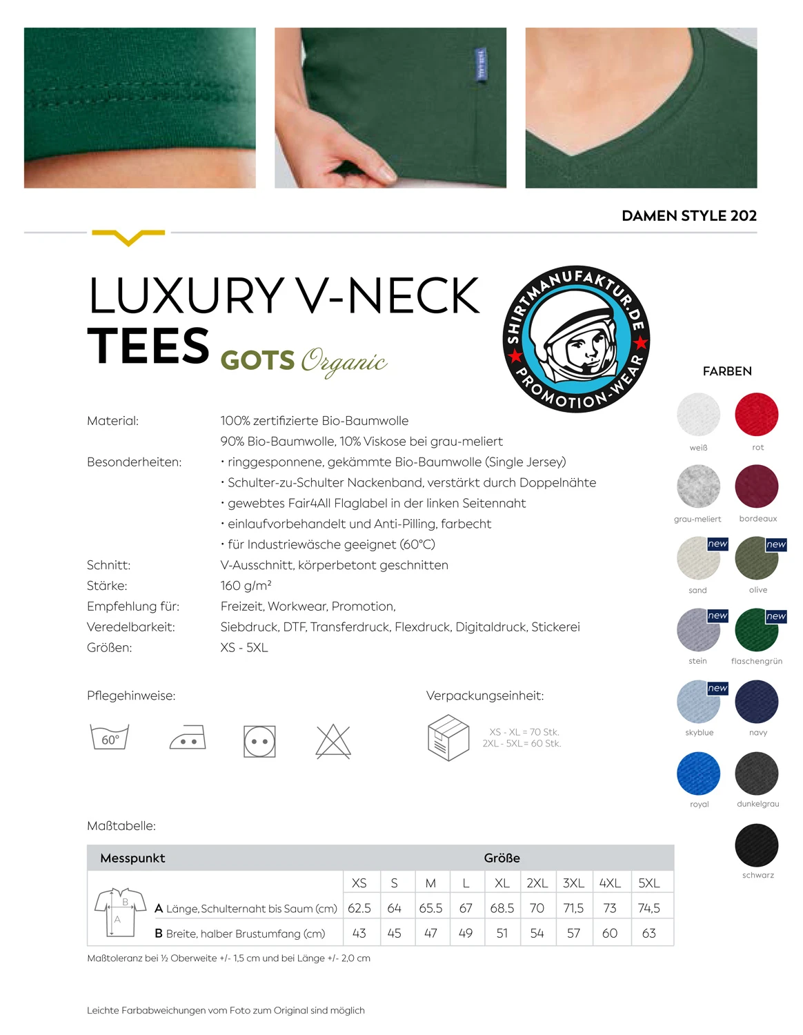 HRM Womens Luxury V-Neck Tee