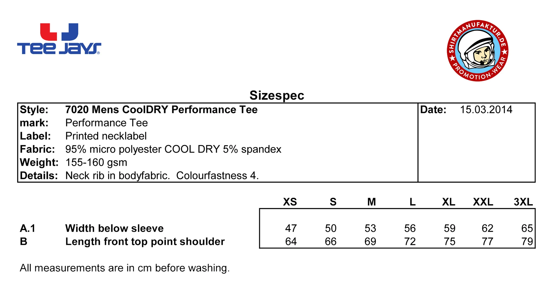 Tee Jays Mens CoolDry Tee