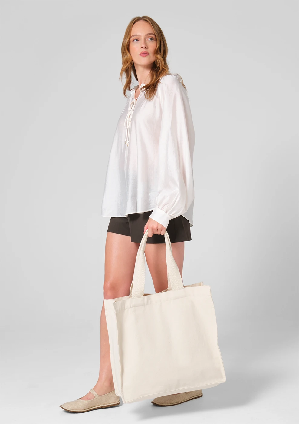 Westford Mill Chevron Handle Shopper