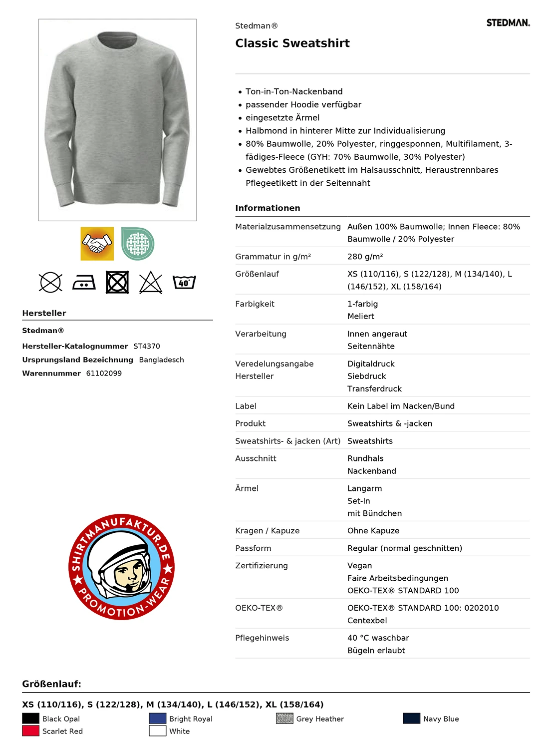Stedman Kids Classic Sweatshirt