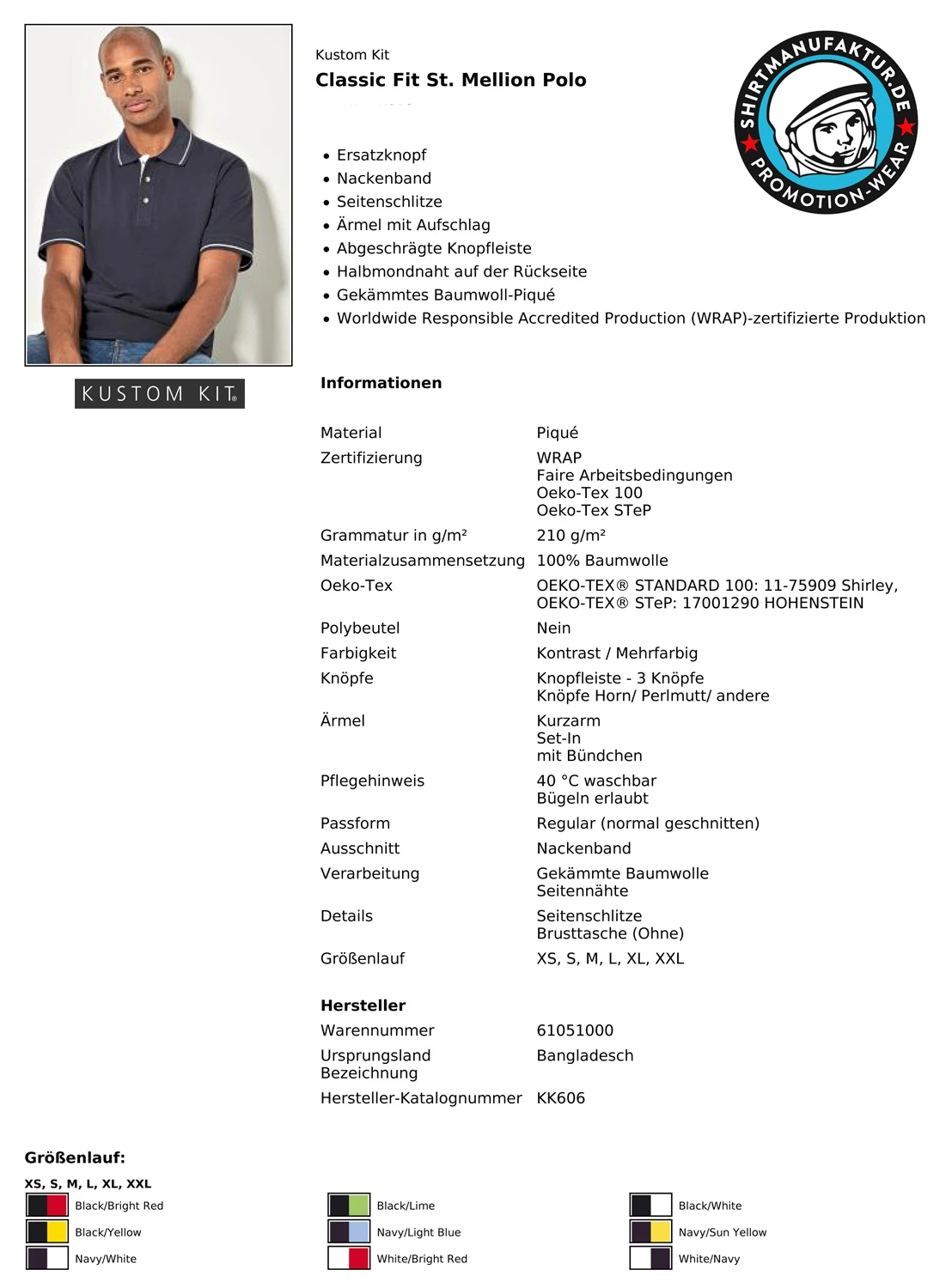 Kustom Kit Mens St. Mellion Polo