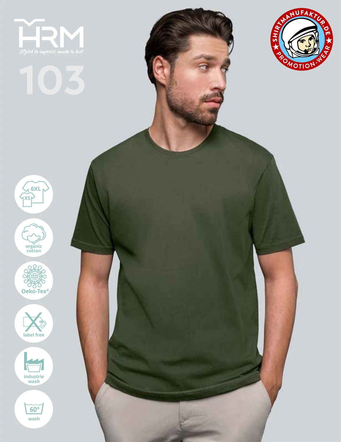 HRM Mens Organic Heavy Luxury Tee