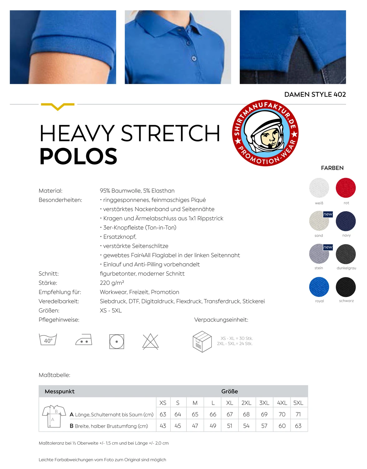 HRM Womens Heavy Stretch Polo