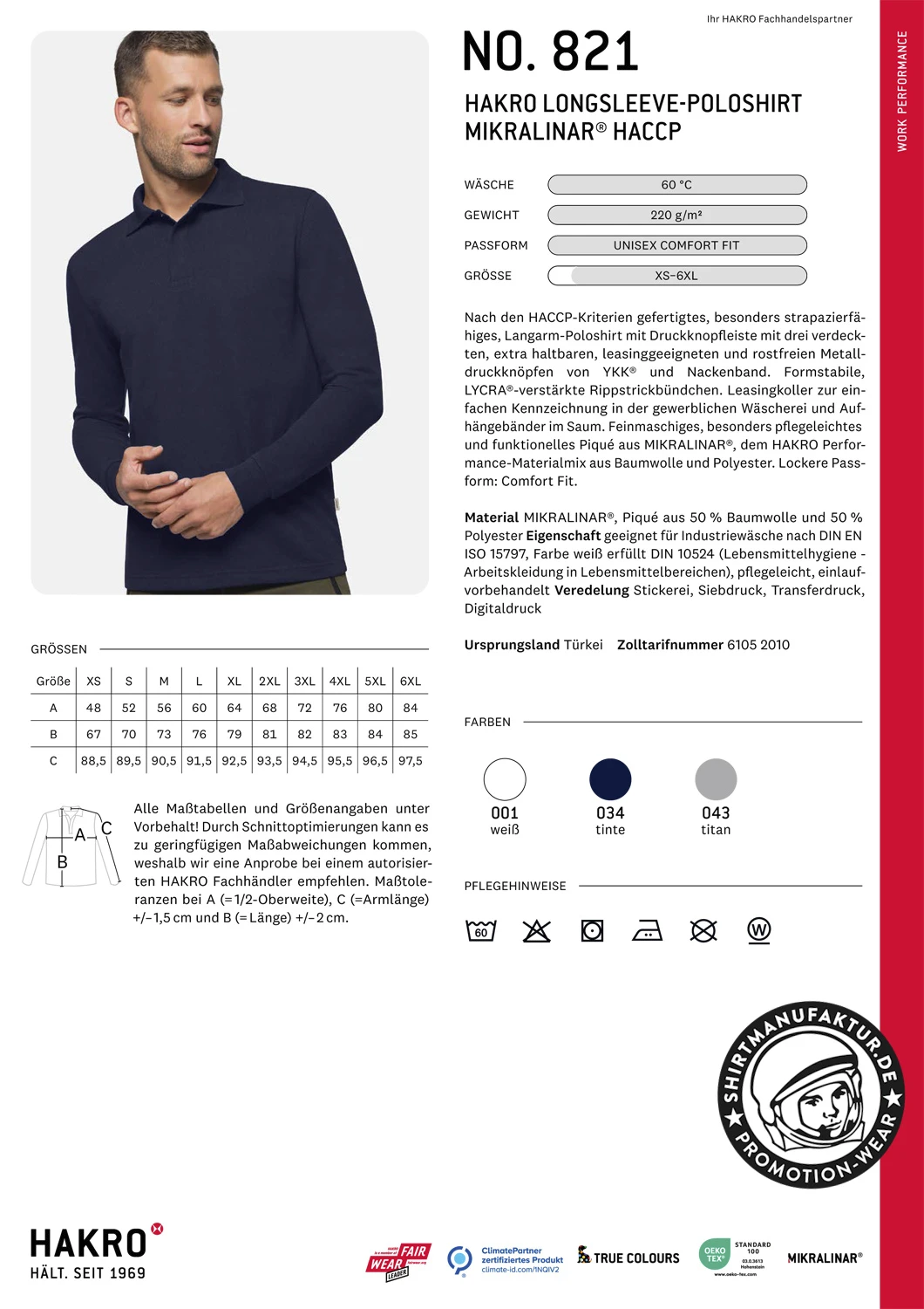 Hakro Longsleeve Polo HACCP Mikralinar Hakro Longsleeve Polo HACCP Mikralinar