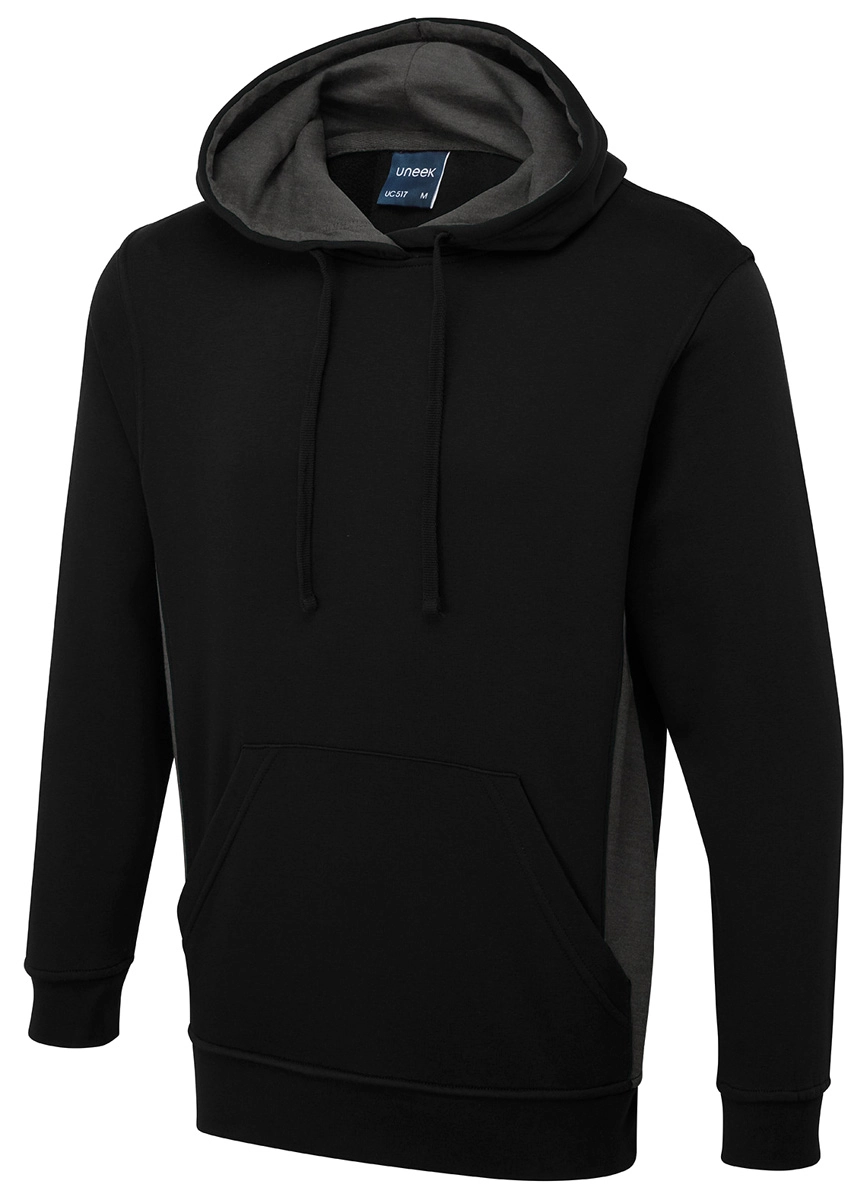 Uneek Two Tone Hooded Sweatshirt