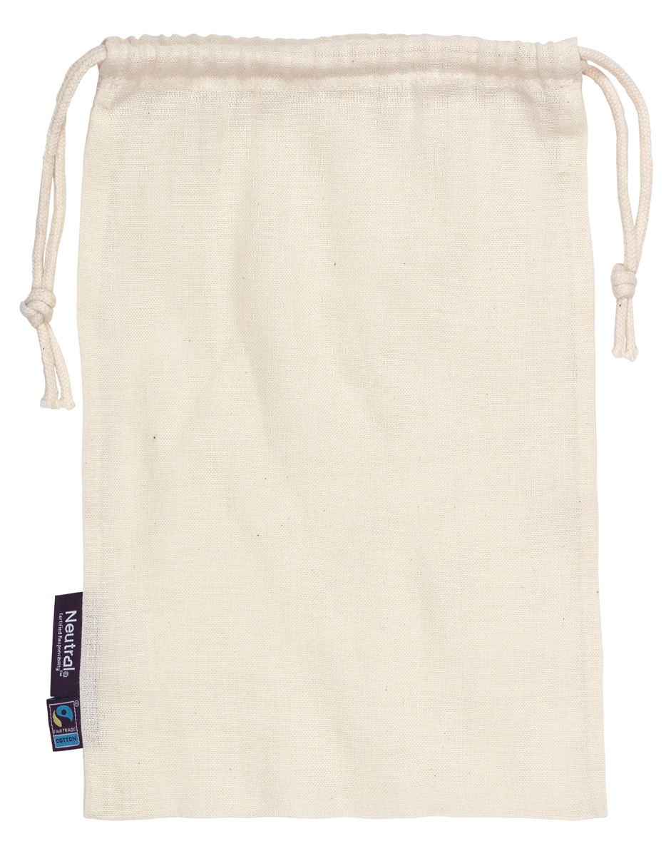 Neutral Cotton Bag With Drawstrings