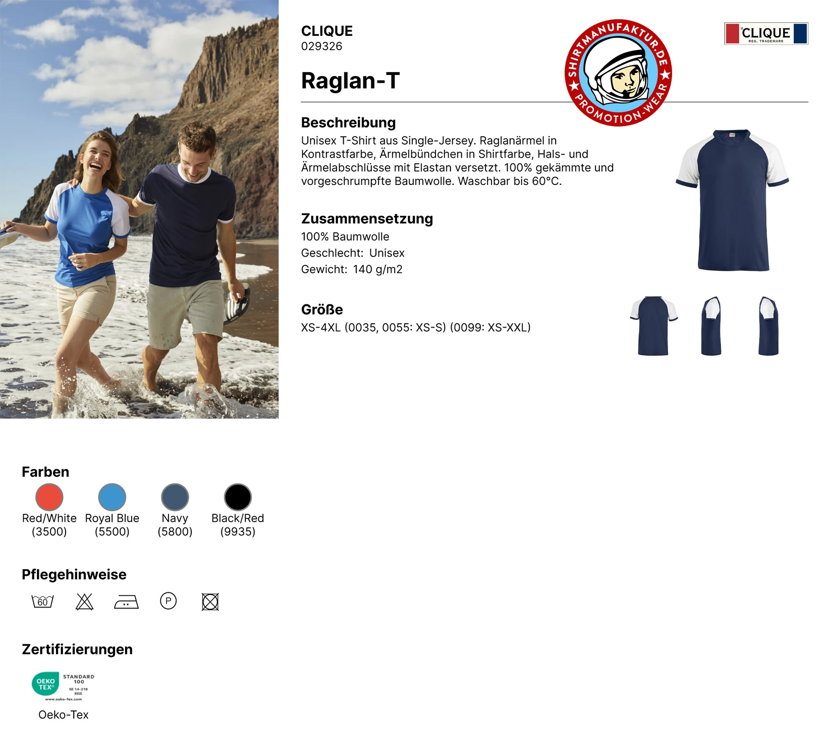 Clique Raglan-T
