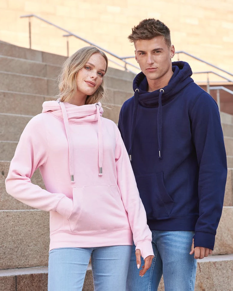 Just Hoods Cross Neck Hoodie