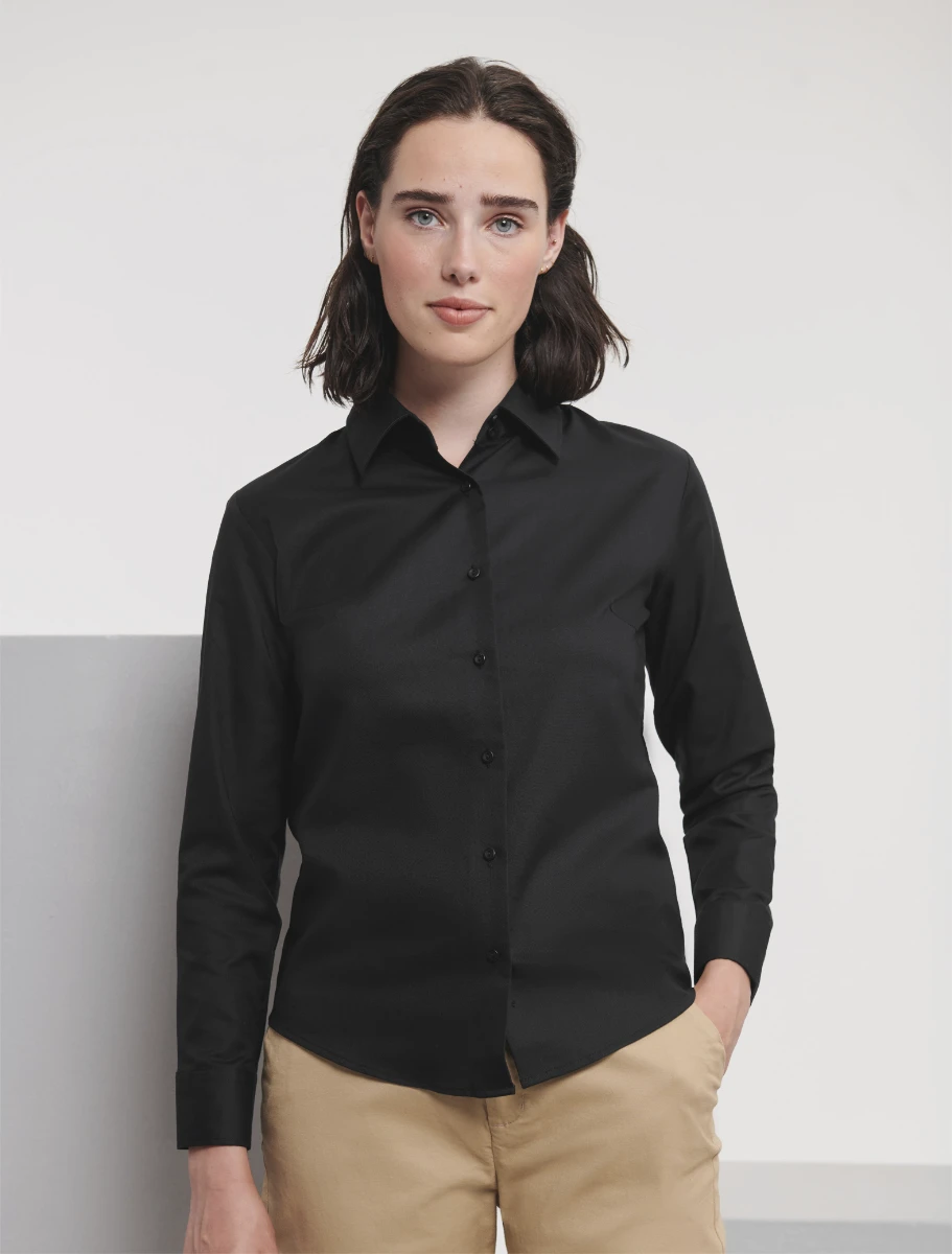 Russell Ladies Long Sleeve Tailored Oxford Blouse