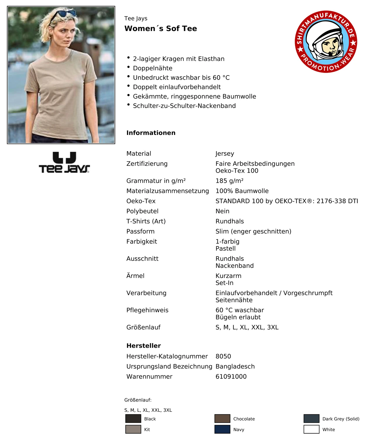 Tee Jays Womens Sof Tee